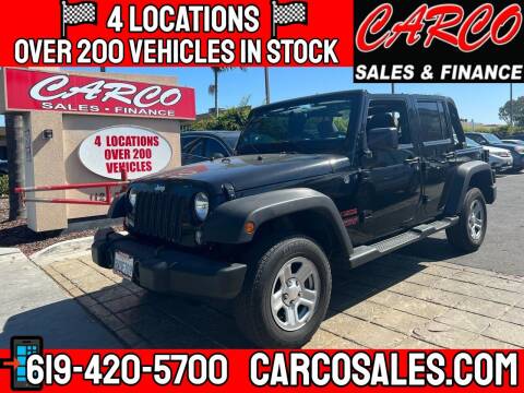 2015 Jeep Wrangler Unlimited for sale at CARCO SALES & FINANCE #3 in Chula Vista CA