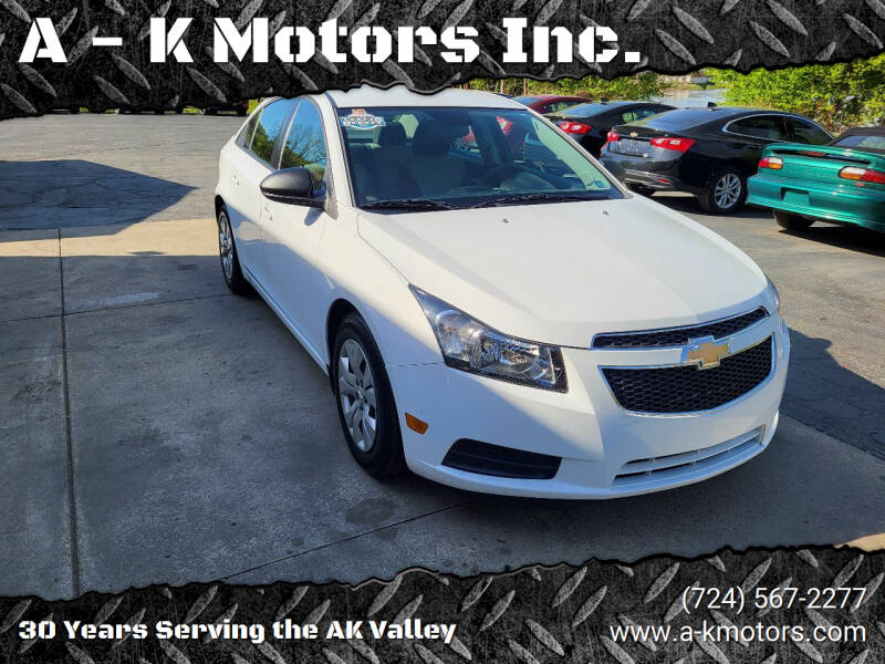 2014 Chevrolet Cruze for sale at A - K Motors Inc. in Vandergrift PA