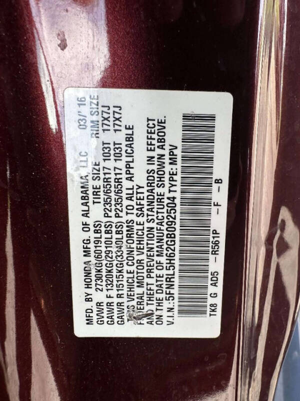 2016 Honda Odyssey EX-L
