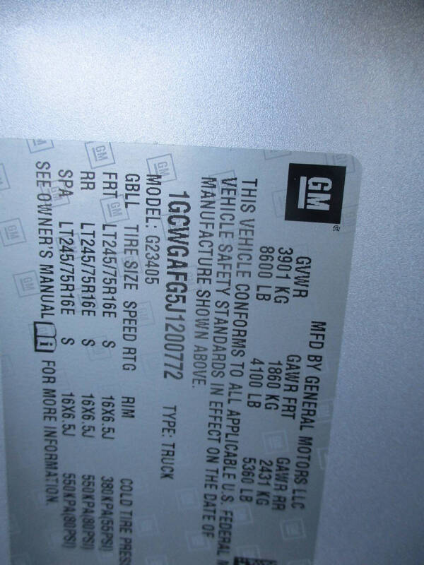 2018 Chevrolet Express 2500