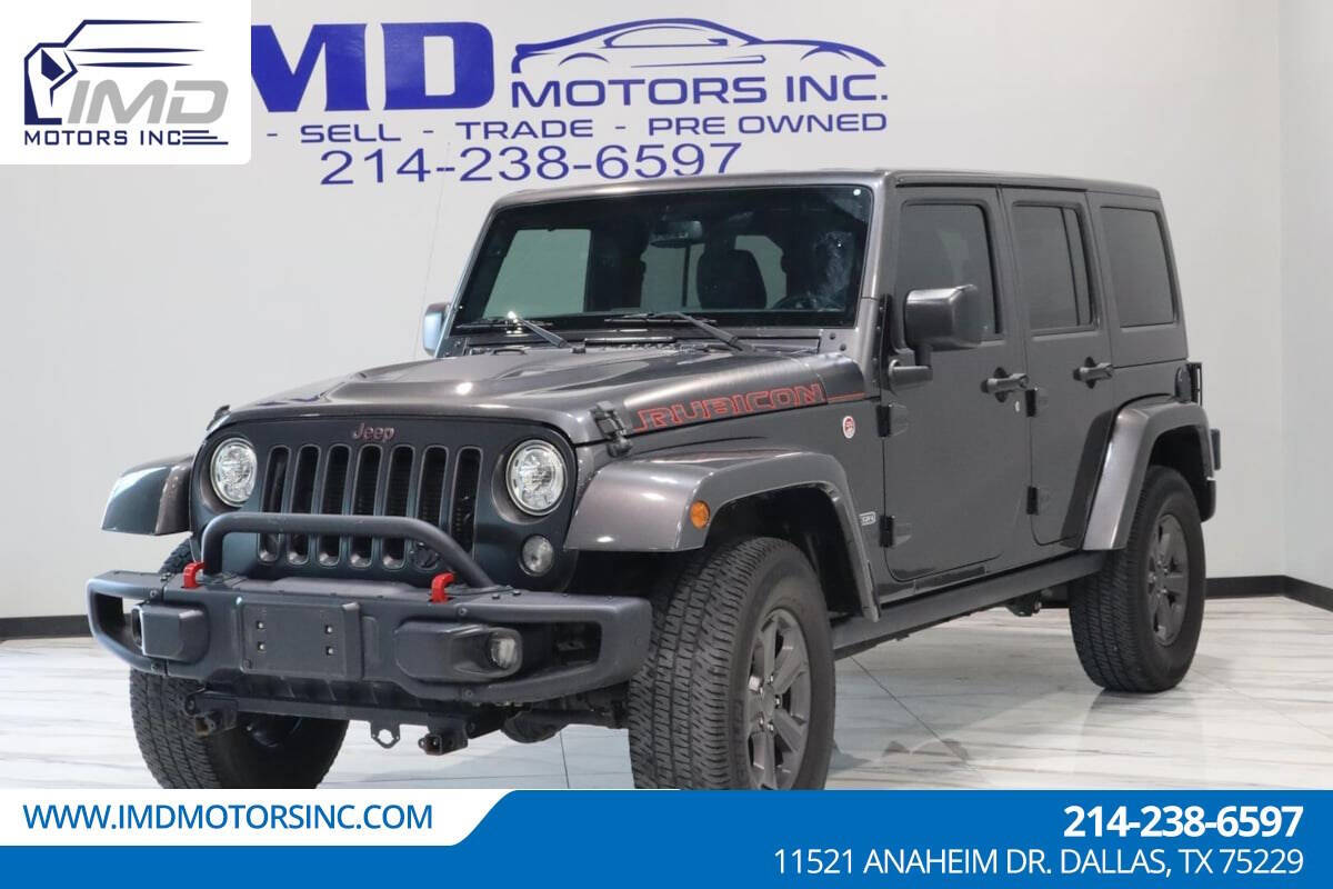 2017 Jeep Wrangler Unlimited for sale at IMD MOTORS, INC in Dallas, TX