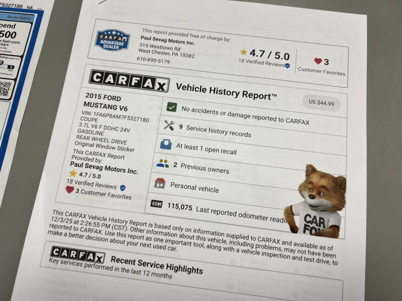 2015 Ford Mustang V6