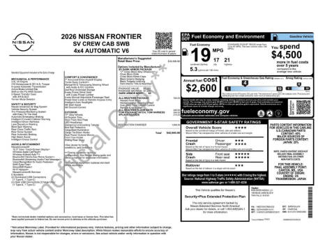 2026 Nissan Frontier