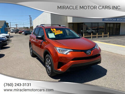 2016 Toyota RAV4 for sale at Miracle Motor Cars Inc. in Victorville CA