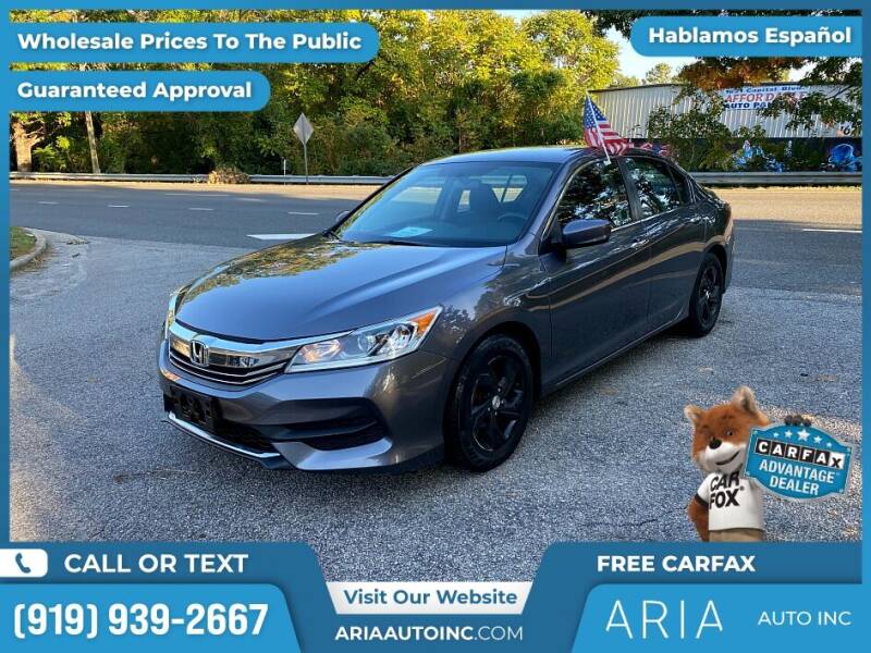 2016 Honda Accord for sale at Aria Auto Inc. in Raleigh NC