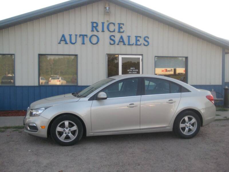 2015 Chevrolet Cruze for sale at Rice Auto Sales in Rice MN
