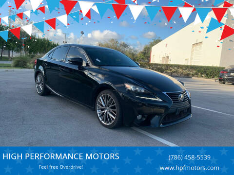 2014 Lexus IS 250 for sale at HIGH PERFORMANCE MOTORS in Hollywood FL