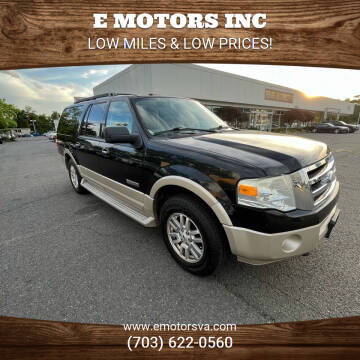 2007 Ford Expedition EL for sale at E Motors INC in Vienna VA