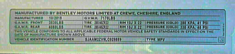 2020 Bentley Bentayga Design Edition