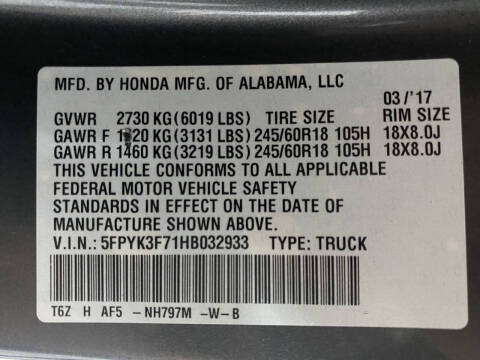 2017 Honda Ridgeline RTL-E