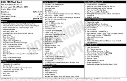 2014 Mazda MAZDA5 Sport