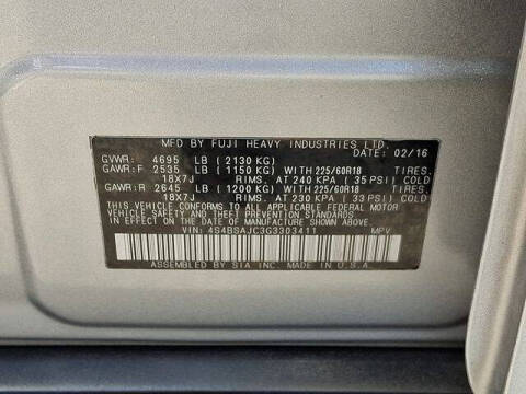 2016 Subaru Outback 2.5i Limited