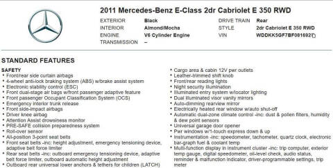 2011 Mercedes-Benz E-Class E 350