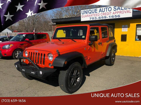 2015 Jeep Wrangler Unlimited for sale at Unique Auto Sales in Marshall VA