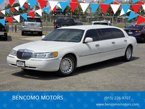 1999 Lincoln Town Car for sale at BENCOMO MOTORS in El Paso TX