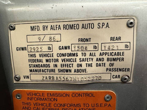 1987 Alfa Romeo Spider Quadrifoglio