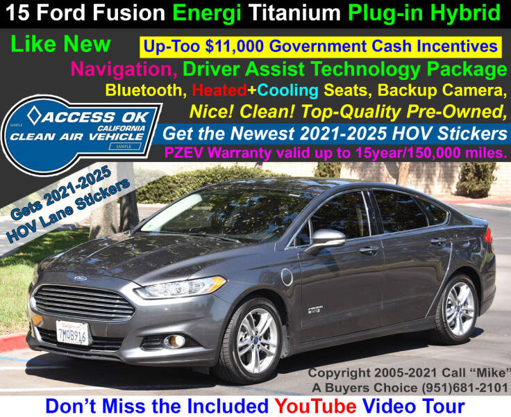 2015 Ford Fusion Energi for sale at A Buyers Choice in Jurupa Valley CA