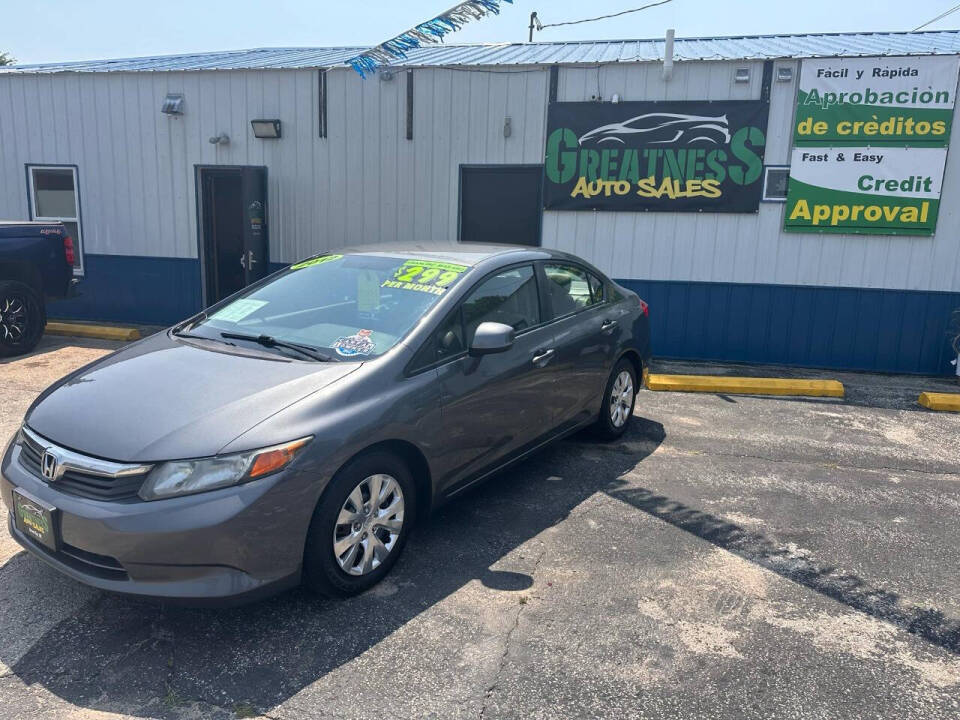 2012 Honda Civic for sale at GREATNESS AUTO SALES in Green Bay, WI