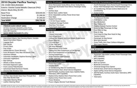 2018 Chrysler Pacifica Touring L