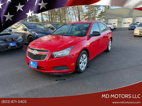 2014 Chevrolet Cruze for sale at MD Motors LLC in Williston VT