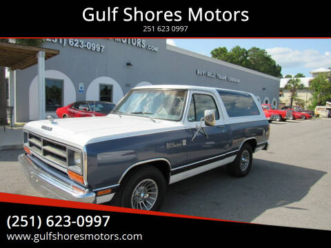 1987 Dodge Ramcharger for sale at Gulf Shores Motors in Gulf Shores AL