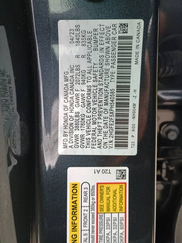 2023 Honda Civic Sport