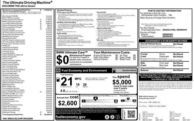 2023 BMW 7 Series 760i xDrive