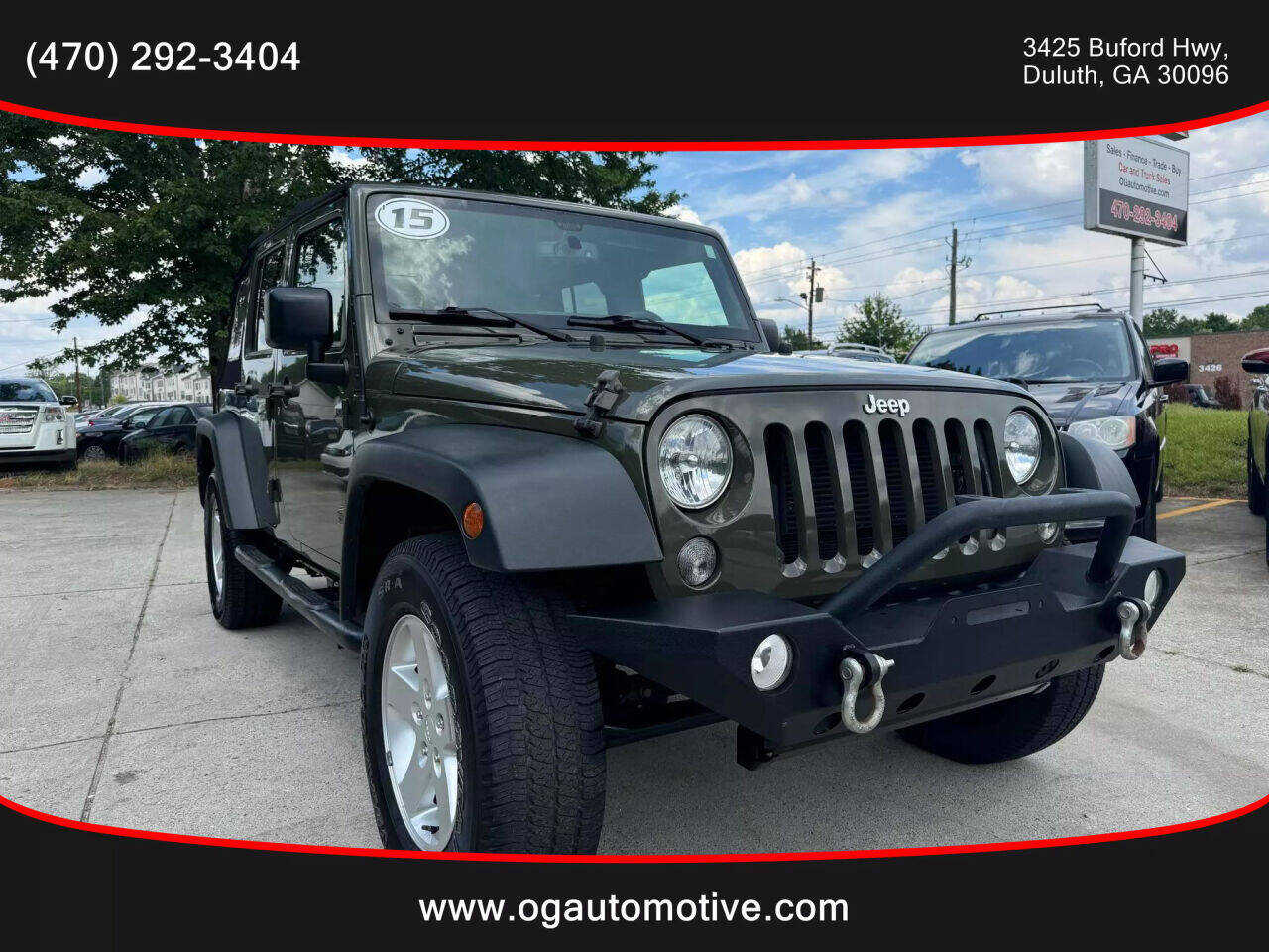 2015 Jeep Wrangler Unlimited for sale at OG Automotive, LLC. in Duluth, GA