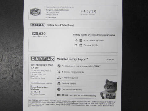 2014 Mercedes-Benz SLK SLK 250