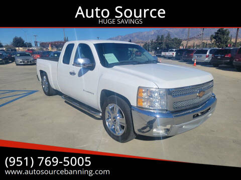 2012 Chevrolet Silverado 1500 for sale at Auto Source in Banning CA