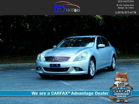 2013 Infiniti G37 Sedan for sale at Zed Motors in Raleigh NC