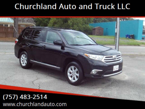 2012 Toyota Highlander for sale at Churchland Auto and Truck LLC in Portsmouth VA