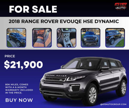 2018 Land Rover Range Rover Evoque for sale at 615 Auto Group in Fairburn GA