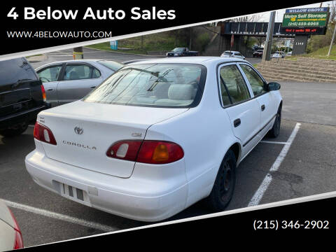 1999 Toyota Corolla for sale at 4 Below Auto Sales in Willow Grove PA