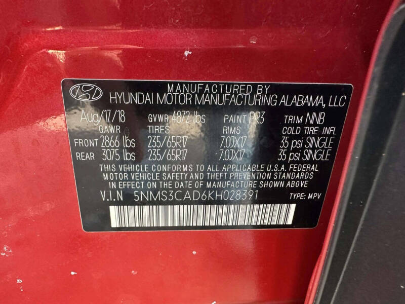 2019 Hyundai Santa Fe SEL 2.4L