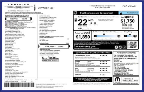 2021 Chrysler Voyager LXi