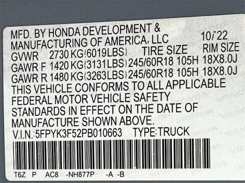 2023 Honda Ridgeline RTL