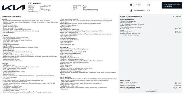 2023 Kia Rio S