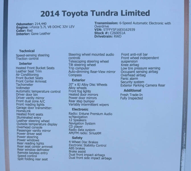 2014 Toyota Tundra Limited