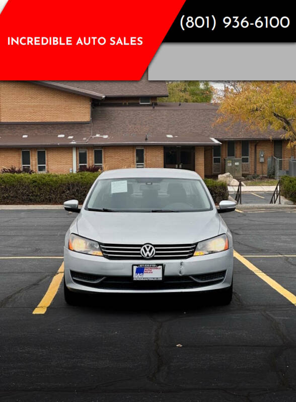 2013 Volkswagen Passat for sale at INCREDIBLE AUTO SALES in Bountiful UT