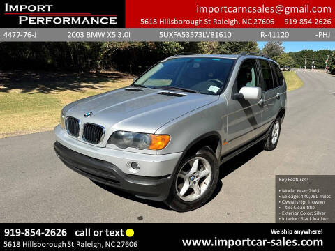 2003 BMW X5 for sale at Import Performance Sales in Raleigh NC