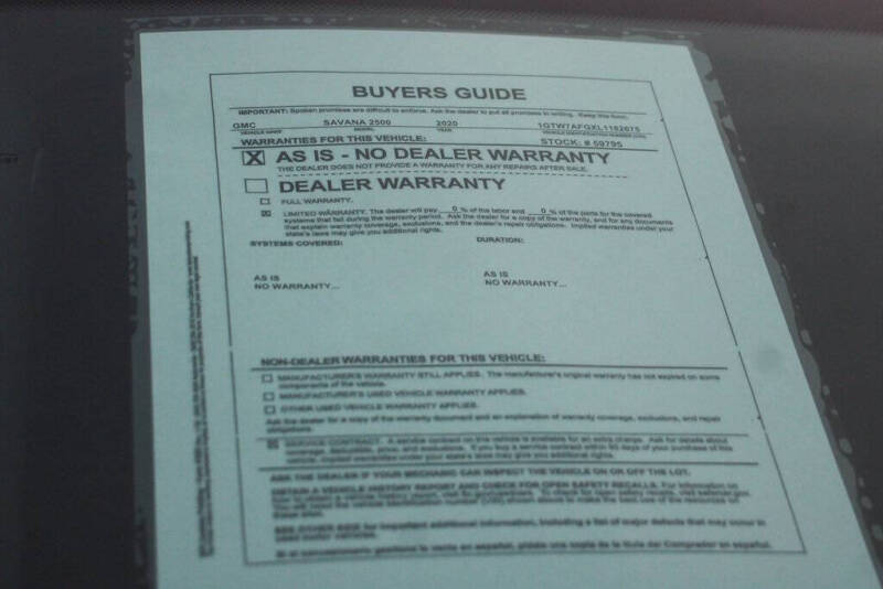 2020 GMC Savana 2500