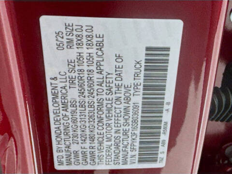 2025 Honda Ridgeline Sport