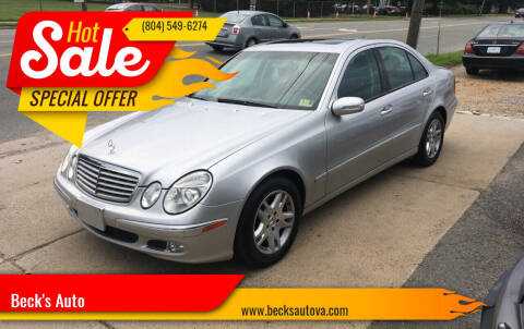 2003 Mercedes-Benz E-Class for sale at Beck's Auto in Chesterfield VA