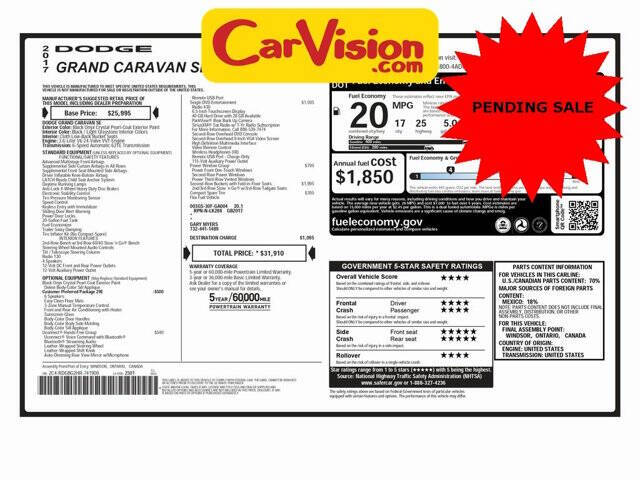 2017 Dodge Grand Caravan SE