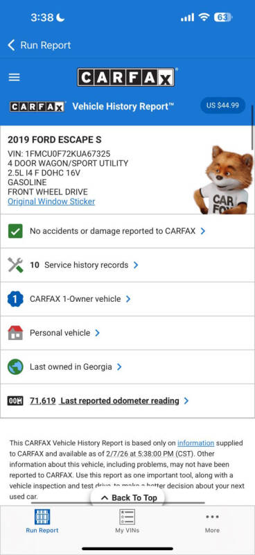 2019 Ford Escape S