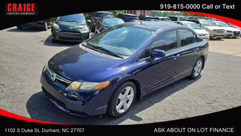 2008 Honda Civic for sale at CRAIGE MOTOR CO in Durham NC