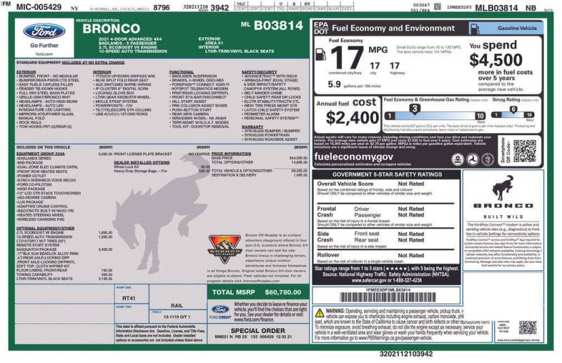 2021 Ford Bronco Badlands Advanced