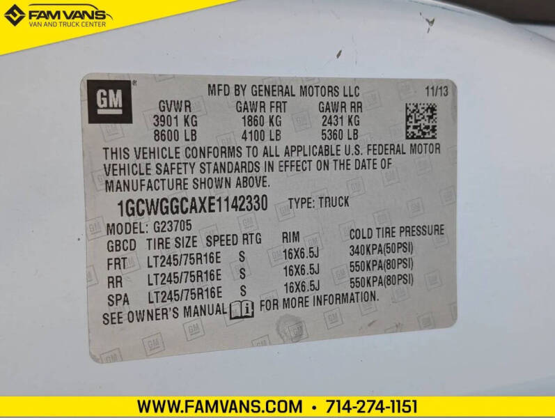 2014 Chevrolet Express 2500
