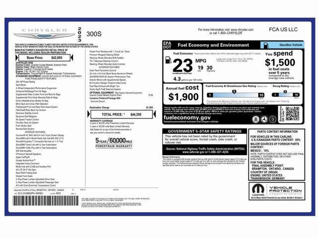 2023 Chrysler 300 S V6